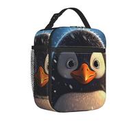 TRSGKSQP Borsa per il pranzo per donne e uomini adulti isolata riutilizzabile Lunch Box pinguino nella neve a tenuta stagna borsa termica grande capacità borsa per il pranzo contenitore per il pranzo