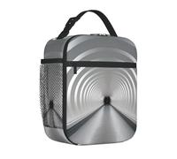 TRSGKSQP Borsa per il pranzo per donne e uomini adulti isolata riutilizzabile scatola per il pranzo bianca tunnel della metropolitana a tenuta stagna borsa tote grande capacità borsa per il pranzo