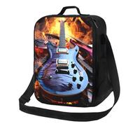 TRSGKSQP Borsa termica per il pranzo, per donne e uomini, con chitarra elettrica magica, riutilizzabile, a prova di perdite, con tracolla regolabile, per lavoro, viaggi, attività all'aperto