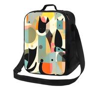 TRSGKSQP Borsa termica per il pranzo per donne e uomini, stile arte moderna di metà secolo, riutilizzabile, a prova di perdite, con tracolla regolabile, per lavoro, viaggi, attività all'aperto