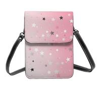 TRSGKSQP Borse a tracolla piccole in pelle per le donne borsa del telefono cellulare portafoglio bianco stelle cellulare borsa