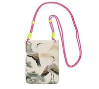 TRSGKSQP Piccole borse a tracolla per le donne borsa del telefono cellulare mini portafoglio del cellulare due gru che volano borsa del telefono cellulare, Fucsia, Taglia unica