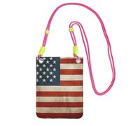 TRSGKSQP Piccole borse a tracolla per le donne borsa del telefono cellulare mini portafoglio del cellulare borsa del telefono cellulare della bandiera americana degli Stati Uniti d'America, Fucsia