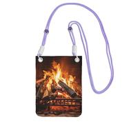 TRSGKSQP Piccole borse a tracolla per le donne borsa del telefono cellulare mini portafoglio del cellulare che brucia legna da ardere grande borsa del telefono cellulare del camino, Viola, Taglia