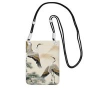 TRSGKSQP Piccole borse a tracolla per le donne borsa del telefono cellulare mini portafoglio del cellulare due gru che volano borsa del telefono cellulare, Nero , Taglia unica