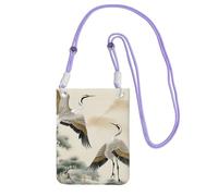 TRSGKSQP Piccole borse a tracolla per le donne borsa del telefono cellulare mini portafoglio del cellulare due gru che volano borsa del telefono cellulare, Viola, Taglia unica