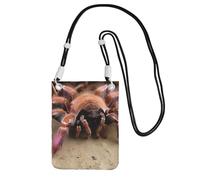 TRSGKSQP Piccole borse a tracolla per le donne borsa del telefono cellulare mini portafoglio del cellulare grande borsa messicana del telefono cellulare della tarantola, Nero , Taglia unica