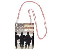 TRSGKSQP Piccole borse a tracolla per le donne borsa del telefono cellulare mini portafoglio del telefono cellulare delle forze armate borsa americana del telefono cellulare, rosa, Taglia unica