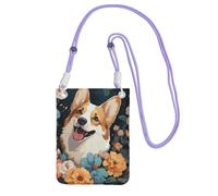 TRSGKSQP Piccole borse a tracolla per le donne borsa del telefono cellulare mini portafoglio del telefono cellulare del modello Corgi borsa del telefono cellulare, Viola, Taglia unica