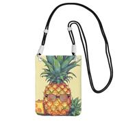 TRSGKSQP Piccole borse a tracolla per le donne borsa del telefono cellulare mini portafoglio del telefono cellulare divertente ananas borsa del telefono cellulare, Nero , Taglia unica