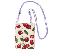 TRSGKSQP Piccole borse a tracolla per le donne borsa del telefono cellulare mini portafoglio del telefono cellulare rosso ciliegia modello borsa del telefono cellulare, Viola, Taglia unica