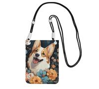 TRSGKSQP Piccole borse a tracolla per le donne borsa del telefono cellulare mini portafoglio del telefono cellulare del modello Corgi borsa del telefono cellulare, Nero , Taglia unica