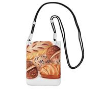 TRSGKSQP Piccole borse a tracolla per le donne borsa del telefono cellulare mini portafoglio del telefono cellulare dipinto borsa del telefono cellulare del pane, Nero , Taglia unica