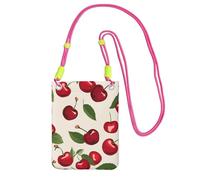 TRSGKSQP Piccole borse a tracolla per le donne borsa del telefono cellulare mini portafoglio del telefono cellulare rosso ciliegia modello borsa del telefono cellulare, Fucsia, Taglia unica