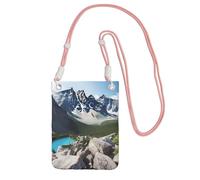 TRSGKSQP Piccole borse a tracolla per le donne borsa del telefono cellulare mini portafoglio del telefono cellulare montagne borsa del telefono cellulare, rosa, Taglia unica