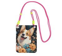TRSGKSQP Piccole borse a tracolla per le donne borsa del telefono cellulare mini portafoglio del telefono cellulare del modello Corgi borsa del telefono cellulare, Fucsia, Taglia unica