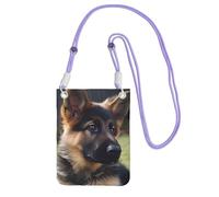 TRSGKSQP Piccole borse a tracolla per le donne borsa del telefono cellulare mini portafoglio del telefono cellulare del cucciolo di pastore tedesco borsa del telefono cellulare, Viola, Taglia unica