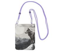 TRSGKSQP Piccole borse a tracolla per le donne borsa del telefono cellulare mini portafoglio del telefono cellulare della montagna della neve Lone Wolf borsa del telefono cellulare, Viola, Taglia