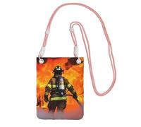 TRSGKSQP Piccole borse a tracolla per le donne borsa del telefono cellulare mini portafoglio del telefono cellulare vigile del fuoco fuoco fiamma borsa del telefono cellulare, rosa, Taglia unica