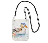 TRSGKSQP Piccole borse a tracolla per le donne borsa del telefono cellulare mini portafoglio del telefono cellulare dell'anatra dell'acquerello borsa del telefono cellulare, Nero , Taglia unica