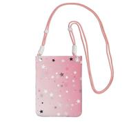 TRSGKSQP Piccole borse a tracolla per le donne borsa del telefono cellulare mini portafoglio del telefono cellulare bianco stelle borsa del telefono cellulare, rosa, Taglia unica