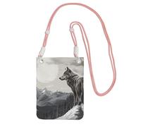 TRSGKSQP Piccole borse a tracolla per le donne borsa del telefono cellulare mini portafoglio del telefono cellulare della montagna della neve Lone Wolf borsa del telefono cellulare, rosa, Taglia unica