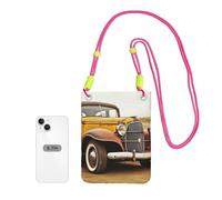 TRSGKSQP Piccole borse a tracolla per le donne borsa del telefono cellulare mini portafoglio del telefono cellulare dell'automobile antica borsa del telefono cellulare, Fucsia, Taglia unica