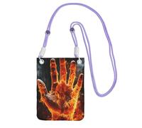 TRSGKSQP Piccole borse a tracolla per le donne borsa del telefono cellulare mini portafoglio del telefono cellulare della mano della fiamma del fuoco borsa del telefono cellulare, Viola, Taglia unica