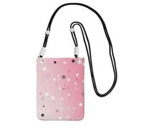 TRSGKSQP Piccole borse a tracolla per le donne borsa del telefono cellulare mini portafoglio del telefono cellulare bianco stelle borsa del telefono cellulare, Nero , Taglia unica