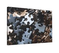 TRSGKSQP Stampe artistiche da parete con un mucchio di pezzi di puzzle, decorazione moderna da parete incorniciata pronta da appendere su tela pittura ad olio extra large per la decorazione della casa