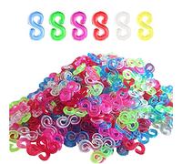 Trsnzul S Clip Loom Bands Connettori 600 Pezzi Loom Bands Colorful S-Clips Chiusure Braccialetti Ganci per Braccialetti Kit Braccialetti Fai Da Te Elastici per Collane con Bracciale Intrecciate