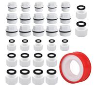 Trsnzul Tappo per Tubi Esagonali 30 Pezzi Tappo Cieco con Rondelle Tappo Fissaggio Femmina Esagonale Blocco Plastica Tappo Cieco in Esagonale Tappo Filettato per Rubinetti, Tubi ((1-3/4-1/2 Pollice)