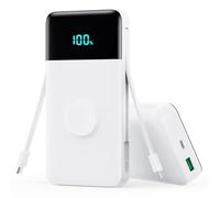 Trswyop Power Bank 26800mAh 25W PD+QC4.0 USB C Batteria Esterna con 2 Cavi Integrati Ricarica Veloce, 5 uscite Caricatore Portatile Compatibile con Apple Watch, iPhone,Samsung