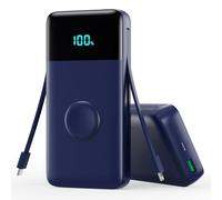 Trswyop Power Bank 26800mAh, 25W PD+QC4.0 USB C Batteria Esterna con 2 Cavi Integrati Ricarica Veloce, 5 uscite Caricatore Portatile Compatibile con Apple Watch, iPhone,Samsung