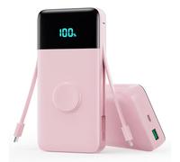 Trswyop Power Bank 26800mAh con Caricatore i-Watch, 25W PD+QC4.0 USB C Batteria Esterna con 2 Cavi Integrati Ricarica Veloce, 5 uscite Caricatore Portatile Compatibile con Apple Watch, iPhone,Samsung