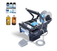 TRTDYFKH Etichettatrice elettrica for bottiglie rotonde da 30 pezzi/min, etichettatrice for bottiglie in vetro e plastica, for diametri da 15 a 100 mm