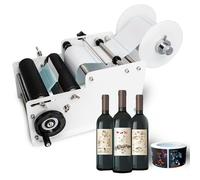 TRTDYFKH Etichettatrice for bottiglie rotonde, etichettatrice for bottiglie semiautomatica regolabile, dimensioni adatte for etichette: lunghezza 10-300 mm, altezza 10-130 mm