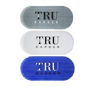 TRU BARBER Confezione da 6 pinze per capelli per uomini e donne, salone e barbiere, fermagli per capelli per acconciare, impugnature per capelli (blu, grigio, bianco)