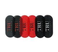 TRU BARBER - Pinza per capelli, confezione da 6 pezzi, per uomini e donne, per parrucchieri e parrucchieri, per acconciature, per capelli (nero/rosso/nero) (ROSSO NERO)