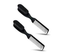 TRU BARBER Spazzola sbiadita con pinza per capelli, spazzola professionale per barbiere e parrucchiere, spazzola per la pulizia per tagliacapelli (nero)