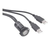 TRU COMPONENTS 1229322 USB-06-BK Presa USB Presa, Adattatore 2 x presa USB tipo