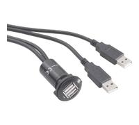 TRU COMPONENTS 1229322 USB-06-BK Presa USB Presa, Adattatore 2 x presa USB tipo