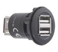 TRU COMPONENTS 1229323 USB-07-BK Presa USB Presa, Adattatore 2 x presa USB tipo