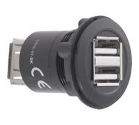 TRU COMPONENTS 1229323 USB-07-BK Presa USB Presa, Adattatore 2 x presa USB tipo