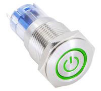 TRU COMPONENTS 1303021 LAS2GQF-11ET/G/12V/S/P Pulsante 48 V/DC 2 A 1 x On /