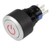 TRU COMPONENTS 1303029 LAS1-AWY-11T/R/12V/P Pulsante 250 V/AC 3 A 1x Off / (On)