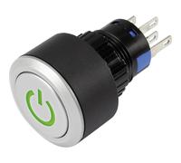 Pulsante a pressione TRU COMPONENTS LAS1-AWY-11T/G/12V/P 1303030 250V/AC 3A 1 x Off/(On) IP65 a richiamo 1 pz