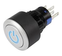 Pulsante a pressione TRU COMPONENTS LAS1-AWY-11T/B/12V/P 1303031 250 V/AC 3 A 1 x Off/(On) IP65 a richiamo 1 pc(s)