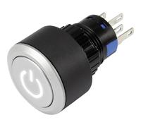 TRU Components Pulsante 1303032 LAS1-AWY-11T/W/12V/P – 250 V AC, 3 A, 1x Off/(On)