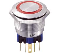 TRU COMPONENTS 701776 GQ22-11E/R/12V Pulsante antivandalo 250 V/AC 5 A 1 x On